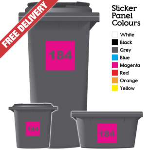 Wheelie Bin Sticker Numbers Square Style (Pack Of 3)